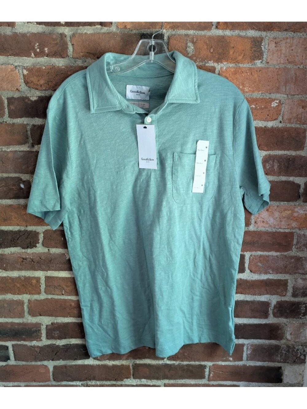 Goodfellow & Co. Men's Medium Teal Tip Green Polo Shirt New NWT